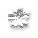 14k White Gold Floral Earrings Jackets - JewelryWeb