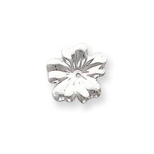 14k White Gold Floral Earring Jackets