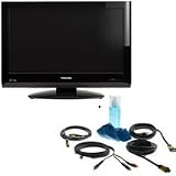 Toshiba 19AV600U 18.5 Diagonal HD LCD TV, with Basic Accessory Kit (2 HDMI Cables, 1 RGB Cable, 1 Audio Cable, Plasma / LCD Clean Kit)