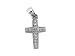14K WHITE GOLD CHARM PENDANT W/DIAMONDS - CROSS
