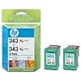HP 343 Original Colour Ink Cartridge 7ml Twin Pack