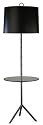 Jonathan Adler Meurice Black Shade Tray Table Floor Lamp