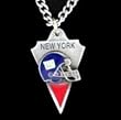 New York Giants Chain Necklace & Pewter Pendant - NFL Football Fan Shop Sports Team Merchandise