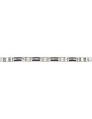 Stainless Steel Link Bracelet with Onyx: Size 8 Inch