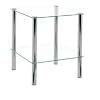 Crystal Clear Glass and Chrome / Steel 2 Tier Square Shelf Coffee End Table Storage