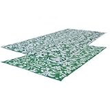 RV Patio Mat: 9x12 Flower Pattern (Green/White) Mat