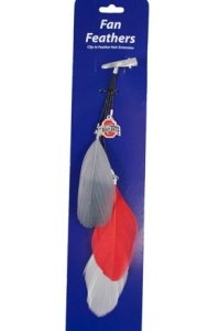 Ohio State Buckeyes OSU NCAA Team Color Feather Hair Clip