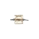 Sterling Silver Citrine Glass Square Box Toe Ring