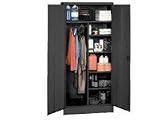 Combination Metal Storage Cabinet 36x18x72 Black