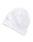 Baby Rib Cotton Infant Cap, Color: White, Size: One Size