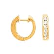 14k Yellow Gold & Diamond Channel-Set Hoop Earrings (0.60ctw)