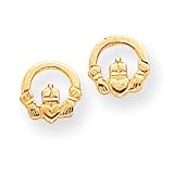 14k Claddagh Post Earrings