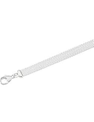 8 mm Solid Flat Mesh Bracelet Sterling Silver 7 Inch Ch270