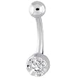 14K White Gold .10 ct tw Illusion Set Genuine Diamond Belly Ring
