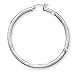 Sterling Silver 3.00mm Satin Diamond-Cut Hoop Earrings