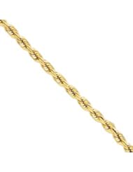 14k Gold 10mm D/C Rope with Barrel Clasp Chain 20 Inches