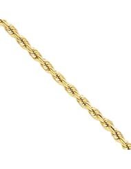 14k Gold 10mm D/C Rope with Barrel Clasp Chain 22 Inches