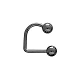 Titanium Lippy Loop Labret with Ball Beads Black