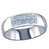 Image of 0.75 Carat F/VS1 Princess Certified Diamond Anniversary Ring in 18ct Solid White Gold