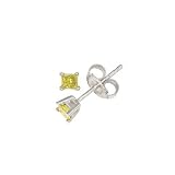 1/3 Carat tw Color Treated yellow Diamond Stud Earrings