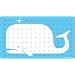 Kikkerland Whale Natural Rubber High Grip Suction Cup Bath Mat