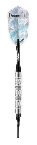 Viper Diamond Soft Tip Dart, 18gm (Diamond Cut Barrel with Silver Painted Rings)