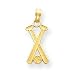 14k Double Baseball Bats with Ball Pendant