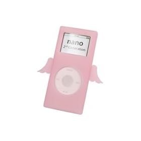 Ipod nano 2nd generation silicone case - pink or white angel - pink