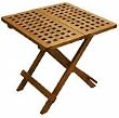 Outdoor Interiors 10070 Eucalyptus Folding Side Table, Fully Assembled