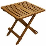 Outdoor Interiors 10070 Eucalyptus Folding Side Table, Fully Assembled