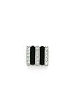 14K White Gold, Diamond and Onyx Lined Tie Tac