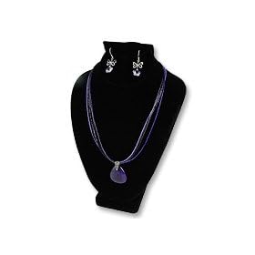 Necklace Bust Combo 11"H Black Necklace Jewelry Display