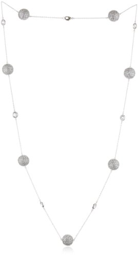CZ by Kenneth Jay Lane Pave Balls And Cubic Zirconia Necklace