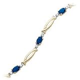 10kt. Yellow Gold, Blue Sapphire Fashion Bracelet with a Diamond Accent