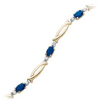 10kt. Yellow Gold, Blue Sapphire Fashion Bracelet with a Diamond Accent by Fred Meyer Jewelers
