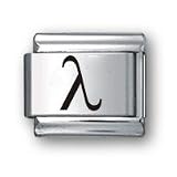 Body Candy Italian Charms Laser LAMBDA Greek Letter LOWER CASE