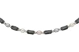 32 Inch Cultured Freshwater Pearl and Magnetic Hematite Necklace