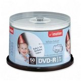 Imation Printable - 50 x DVD-R - 4.7 GB 16x - white - ink jet printable surface - spindle - storage media