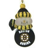 SC Sports Boston Bruins Light-Up Snowman Puck Ornament 3-Pack - Boston Bruins Set of 3
