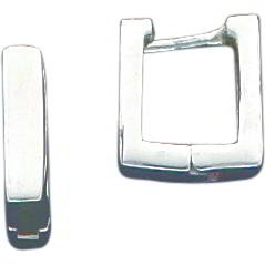 Sterling Silver Huggie Square Hoop Earrings Jewelry