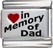 Clearly Charming In Memory of Dad Red Heart Laser Italian Charm