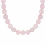 Sterling Silver 8mm Genuine Rose Quartz Stone Bead Beaded Chain 16-19 Necklace