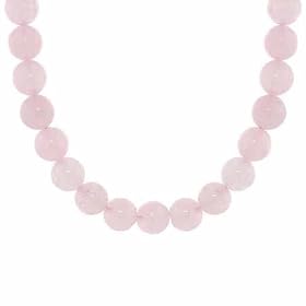 Sterling Silver 8mm Genuine Rose Quartz Stone Bead Beaded Chain 16-19 Necklace by SilverSpeck.com