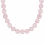 Sterling Silver 8mm Genuine Rose Quartz Stone Bead Beaded Chain 16-19" Necklace