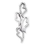 Sterling Silver CZ Hearts Pin