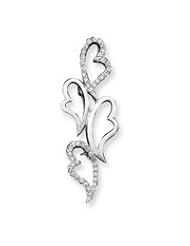 Sterling Silver CZ Hearts Pin