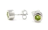 Sterling Silver 5mm Round Peridot Earrings