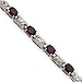 Sterling Silver Garnet and Diamond X and O Bracelet