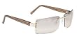 Caribbean Joe Rimless Rectangle Sunglasses BROWN