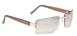 Caribbean Joe Rimless Rectangle Sunglasses BROWN